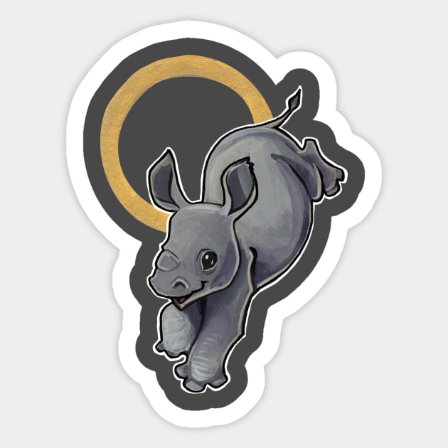 Baby rhino Sticker by BiancaRomanStumpff